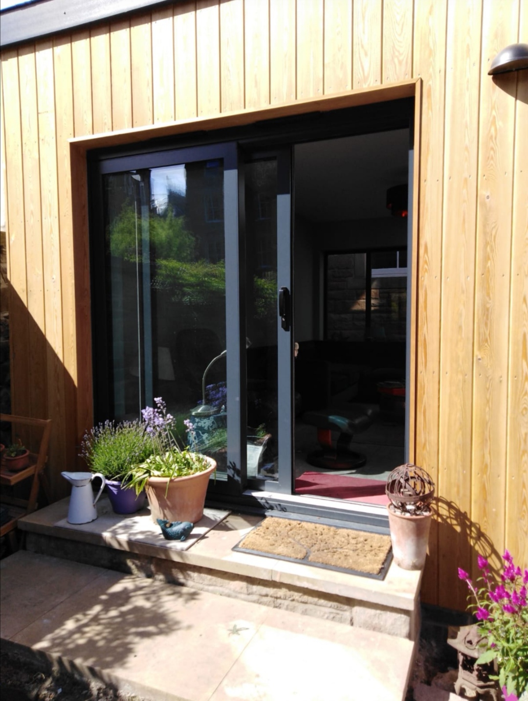 Sun room extension to period property, Cedar cladding